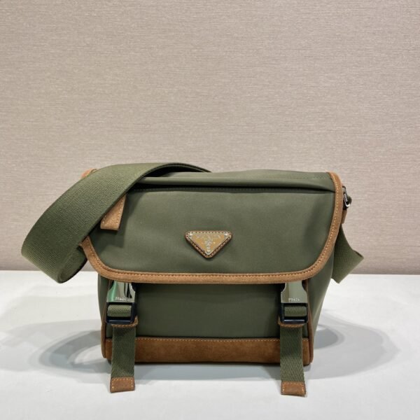 Prada 2VD066 Re-Nylon and Calfskin Leather Messenger Bag