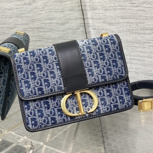 Dior 30 Montaigne Bag in Blue Dior Oblique Jacquard