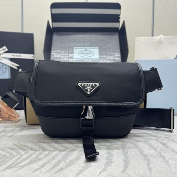 Prada 2VH176 Re-Nylon and Leather Trim Belt Bag