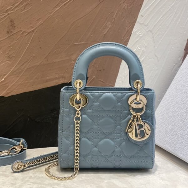 Small Lady Dior Bag in Cloud Blue Cannage Lambskin