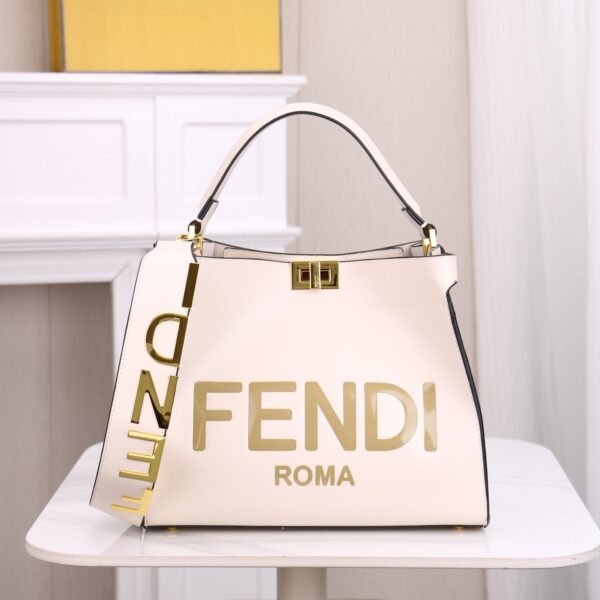 Fendi Peekaboo X-Lite Black Leather Tote Bag