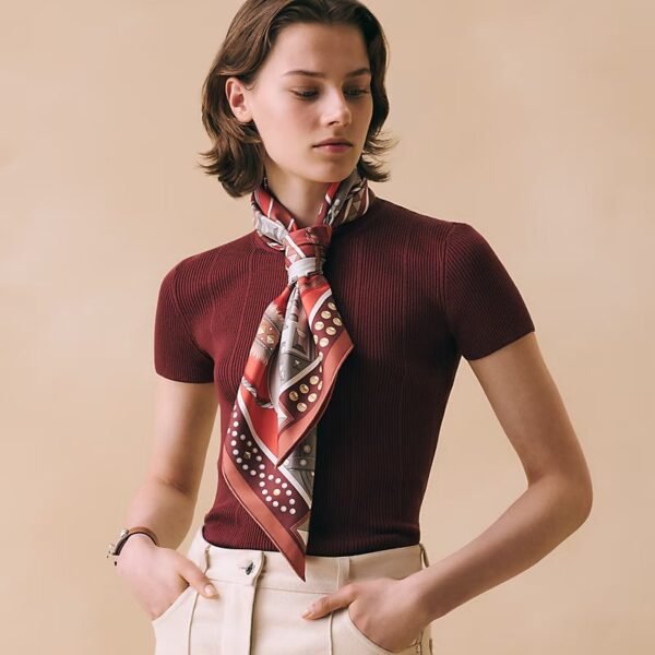 Hermes Silk Horse Collar Print Square Scarf