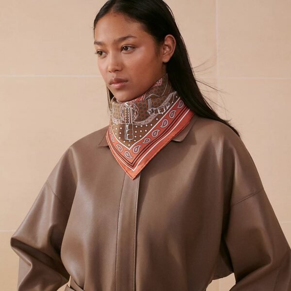 Hermes Silk Horse Bit Print Square Scarf