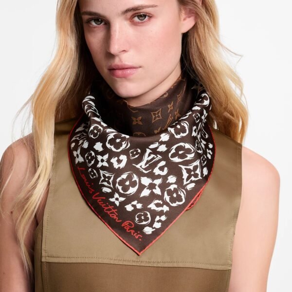 Louis Vuitton Silk Floral Print Square Scarf