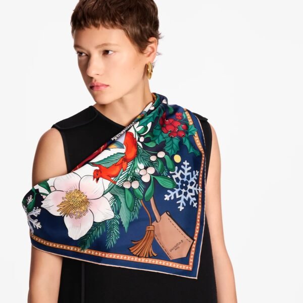 Louis Vuitton Silk Floral Print Square Scarf