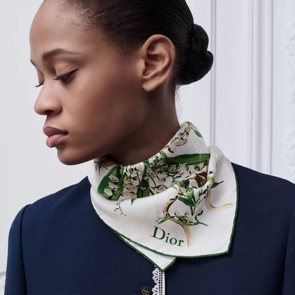 Dior Silk Floral Print Square Scarf