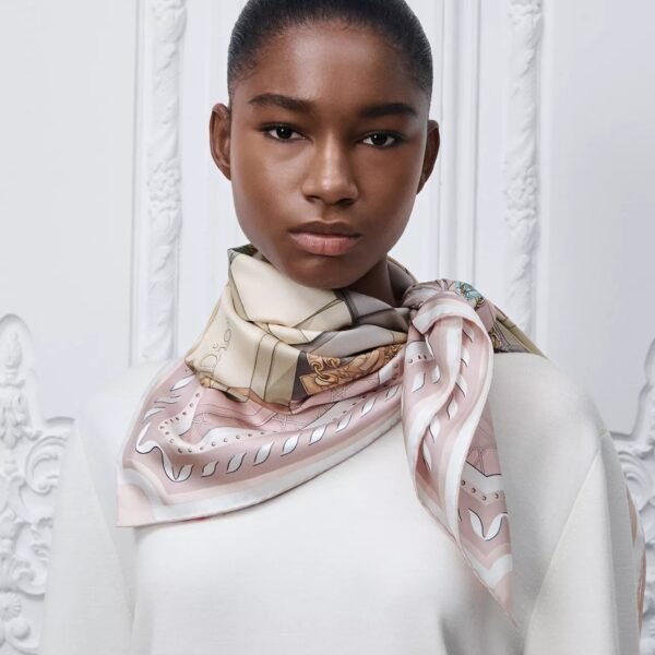 Dior Silk Floral Print Square Scarf