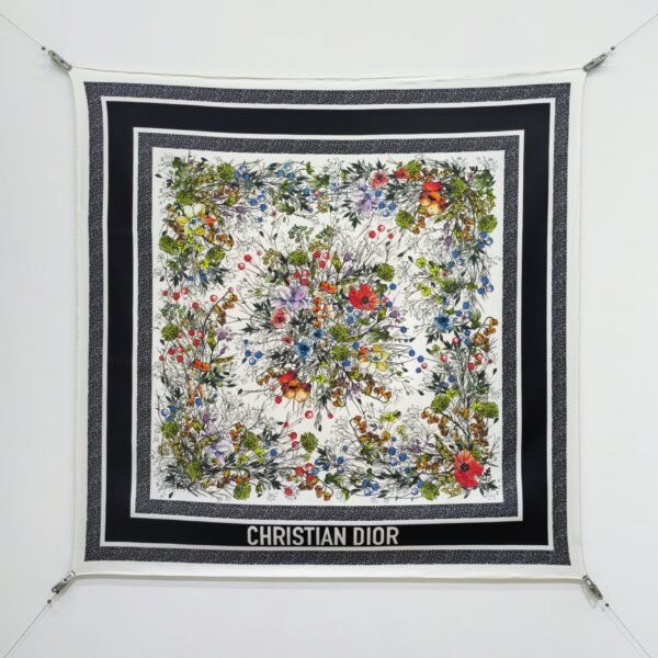 Dior Silk Floral Print Square Scarf