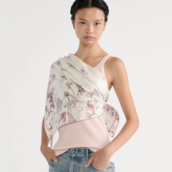 Dior Silk Floral Print Square Scarf