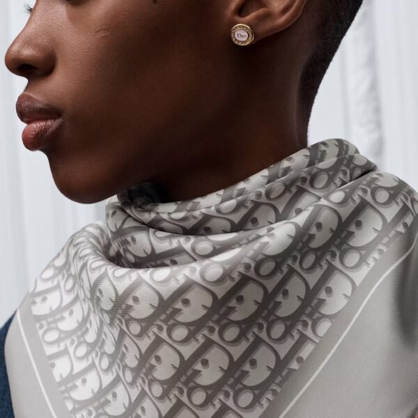 Dior Silk Monogram Print Square Scarf