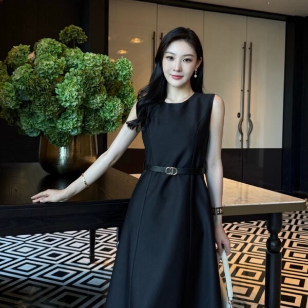 Silk Wool Blend Sleeveless A-Line Maxi Dress