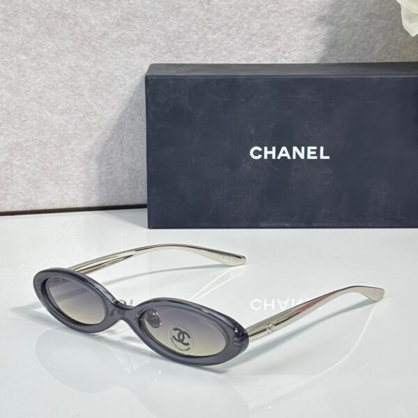 Chanel Oval Acetate and Metal Sunglasses