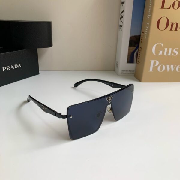 Prada Rimless Shield Sunglasses Black Gradient Lens