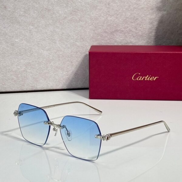 Cartier Rimless Square Metal Sunglasses