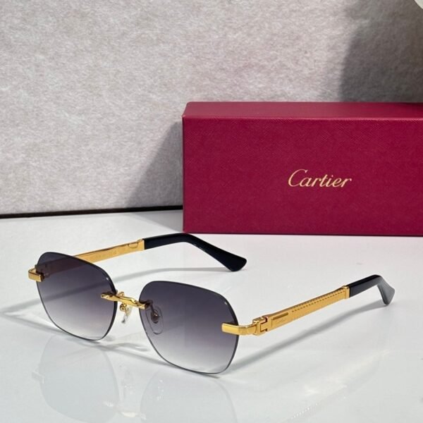 Cartier Rimless Square Metal Sunglasses