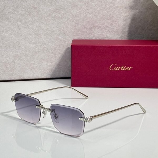 Cartier Rimless Geometric Metal Sunglasses