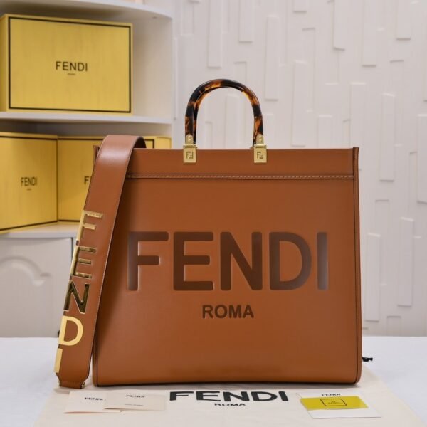 Fendi Sunshine Large Leather Tote Bag