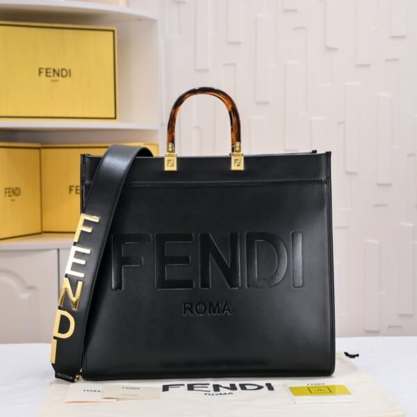 Fendi Sunshine Large Leather Tote Bag