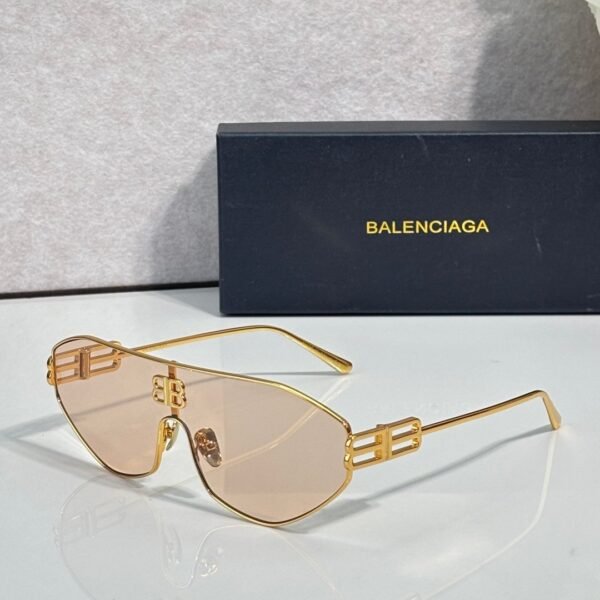 Balenciaga Oversized Shield Metal Sunglasses