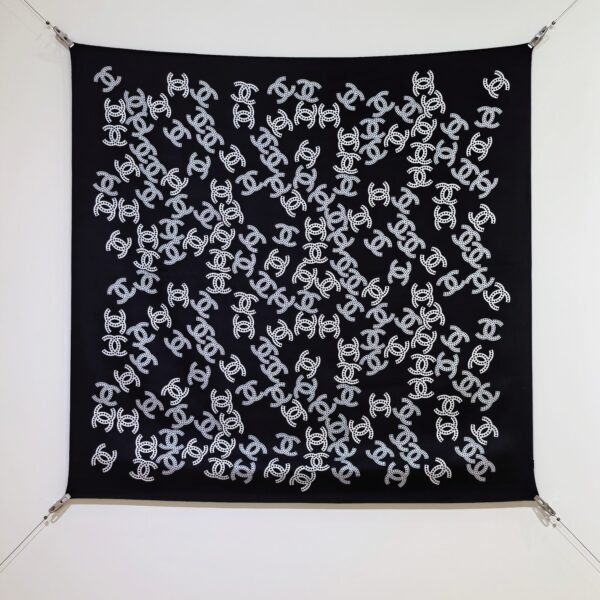 Chanel Monogram Silk Twill Square Scarf 90