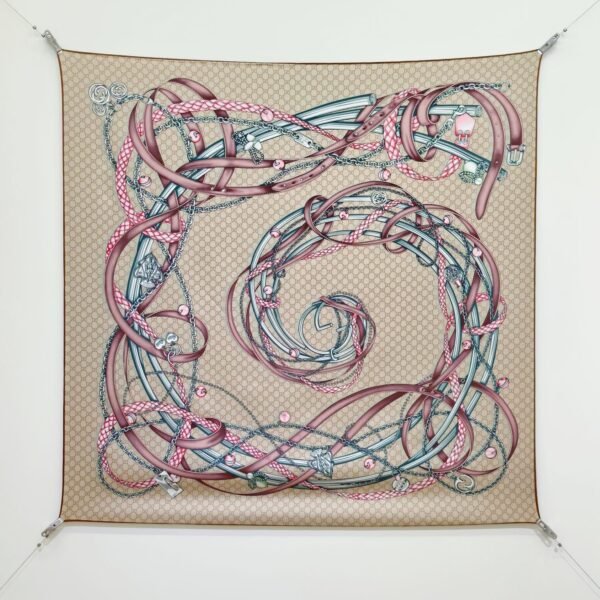 Gucci Monogram Silk Twill Square Scarf