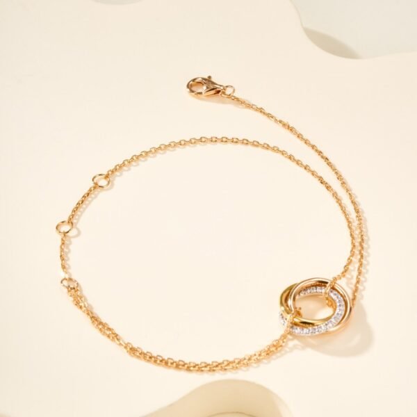Cartier Trinity Tri-Color Interlocking Ring Chain Bracelet