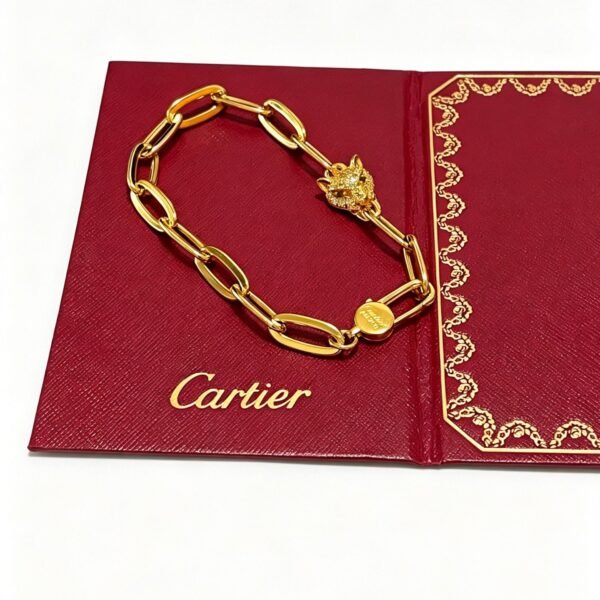 Cartier Gold Panthere Paperclip Chain Bracelet