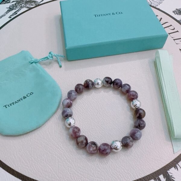 Tiffany & Co. Purple Beaded Stretch Charm Bracelet