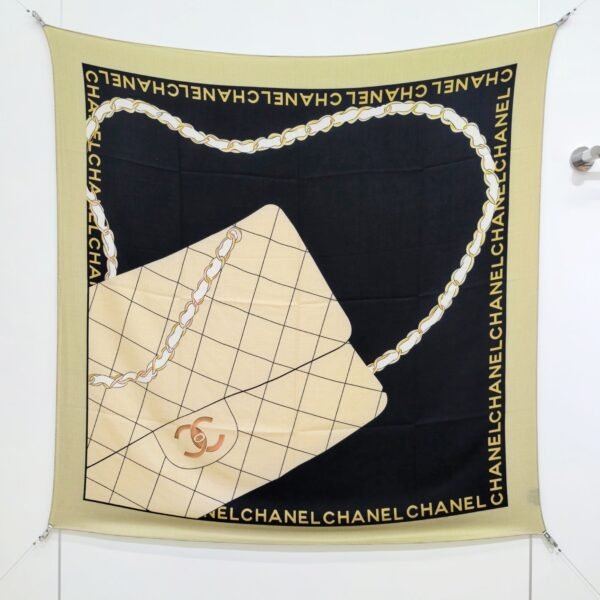 Chanel Graphic Cashmere-Silk Blend Square Scarf 140
