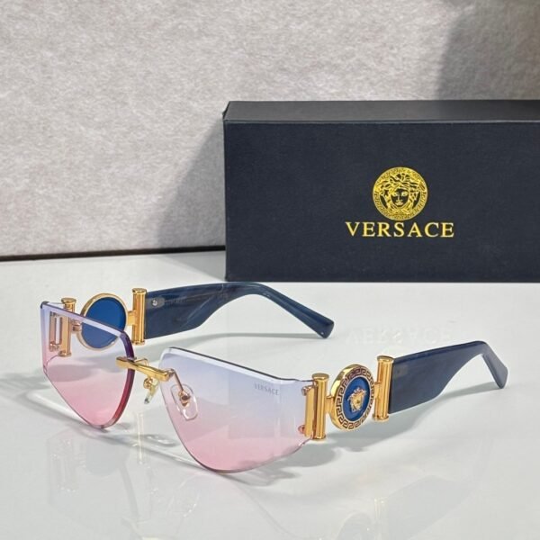 Versace Medusa Geometric Rimless Sunglasses