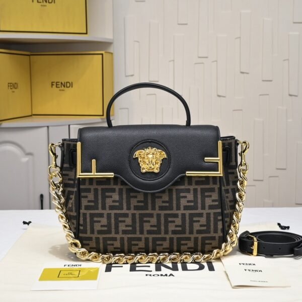 Fendi Fendace Gold Baroque Top Handle Bag