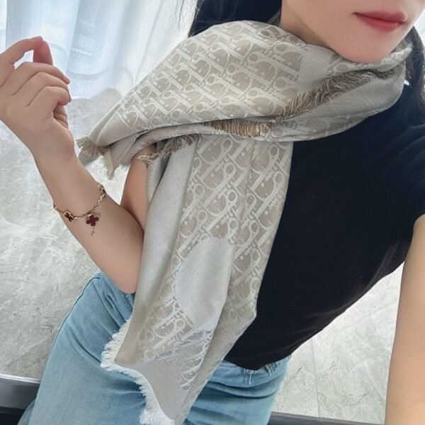 Dior Silk-Wool Monogram Square Scarf 120x120 cm
