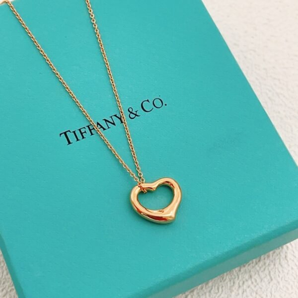Tiffany & Co. Rose Gold Brass Heart Pendant Necklace