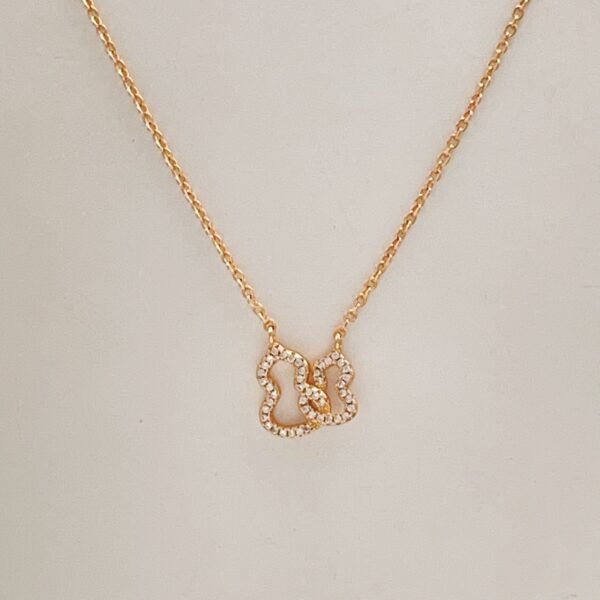 Qeelin Rose Gold Pavé Openwork Double Wulu Pendant Necklace