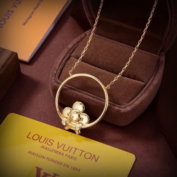 Louis Vuitton Gold Vivienne Circular Pendant Necklace