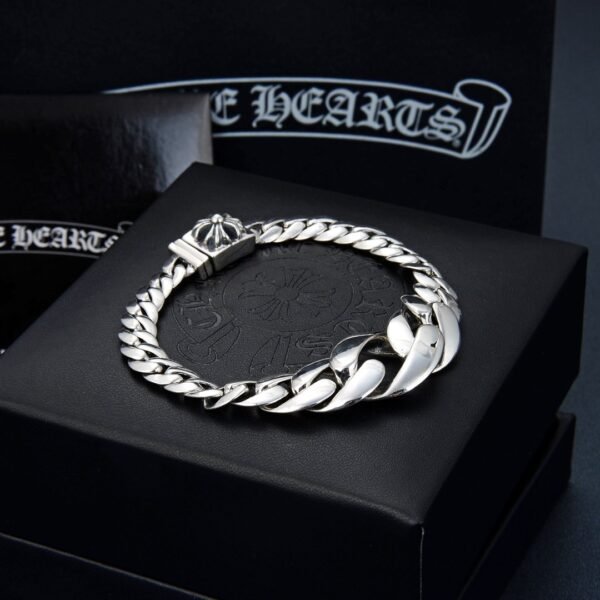Chrome Hearts Silver Graduated Curb Chain Bracelet