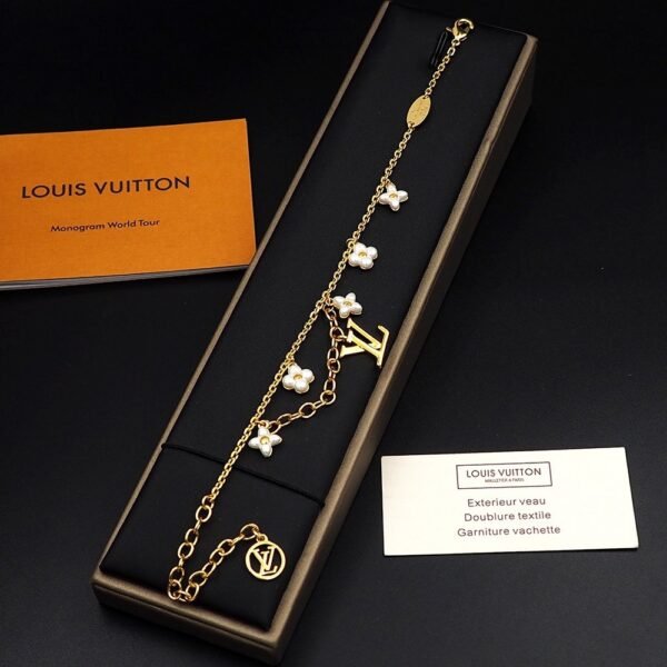 Louis Vuitton Gold Floragram Monogram Flower Charm Bracelet