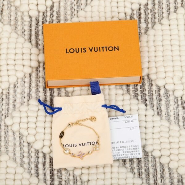 Louis Vuitton Gold Blooming Monogram Flower Charm Bracelet