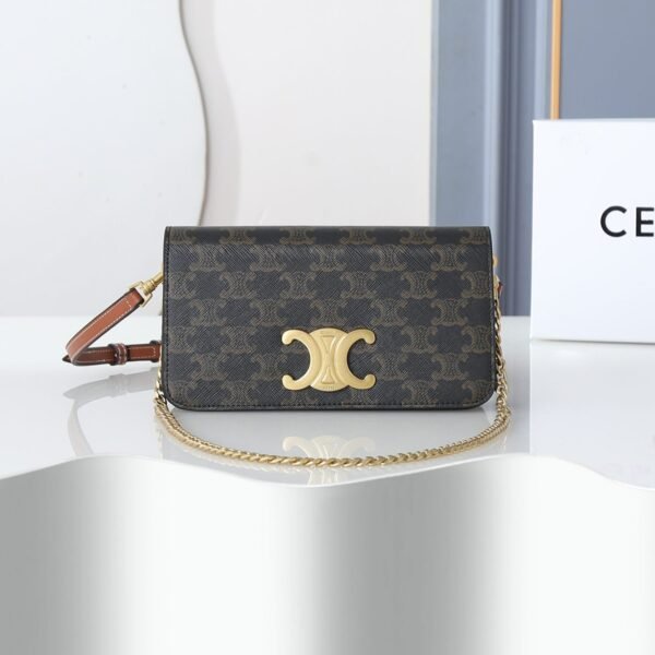 Celine Triomphe Monogram Canvas Mini Crossbody Bag