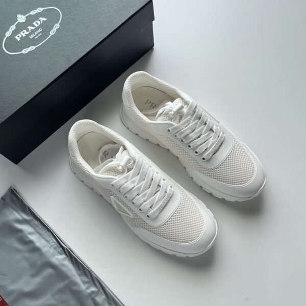 Prada Logo Mesh Lace-Up Sneakers