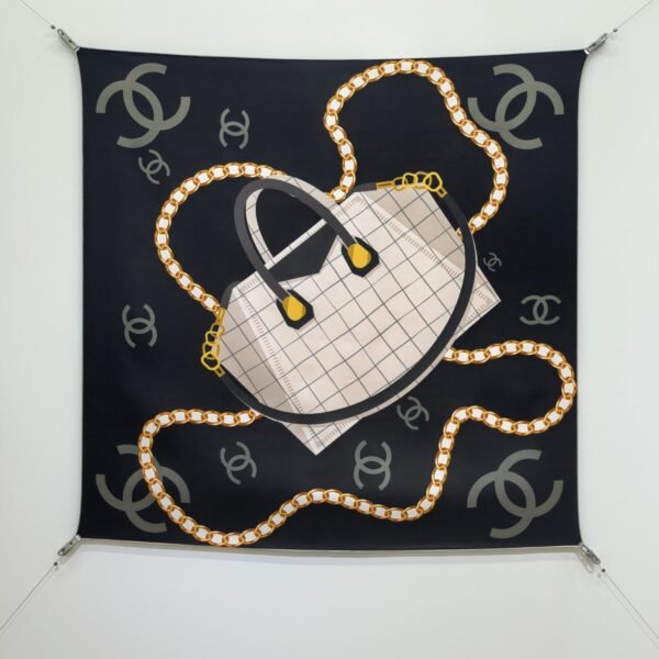 Chanel Graphic Silk Twill Square Scarf
