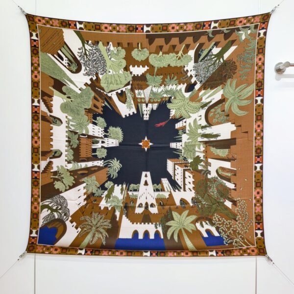 Hermes Graphic Cashmere-Silk Blend Giant Square Scarf