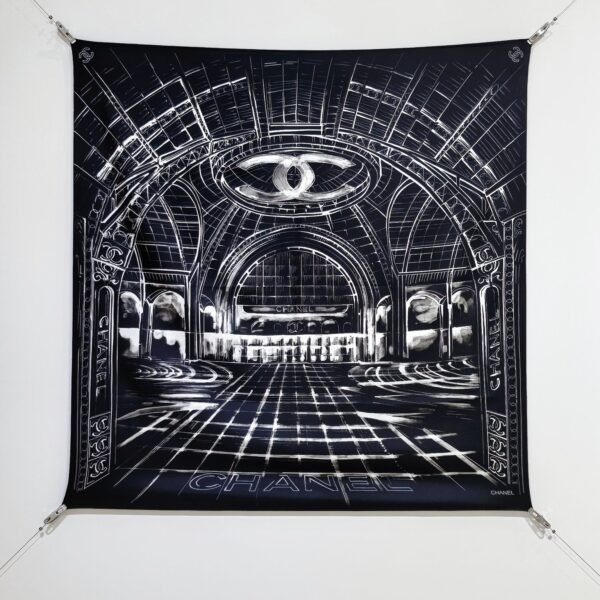 Chanel Graphic Silk Twill Square Scarf