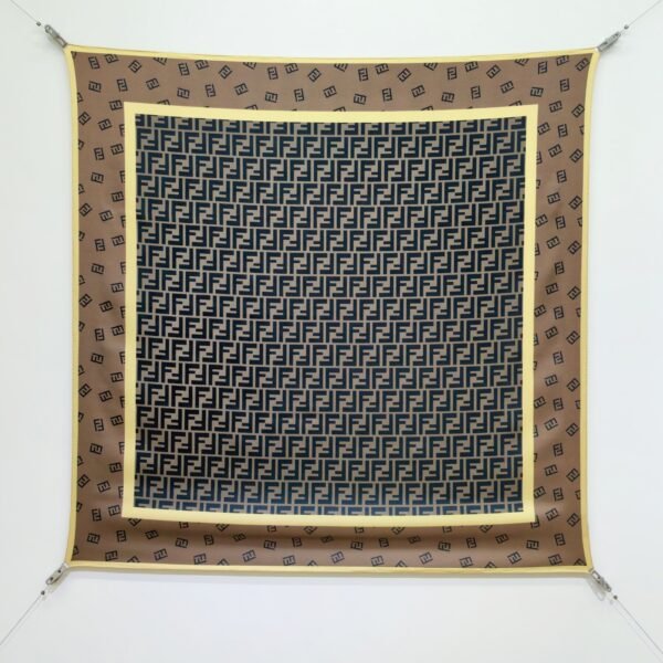 Fendi Monogram Silk Twill Square Scarf