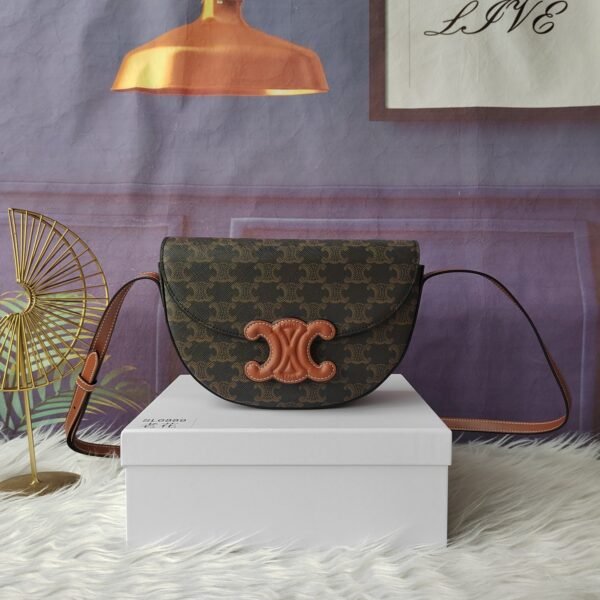 Celine Triomphe Monogram Coated Canvas Crossbody Bag