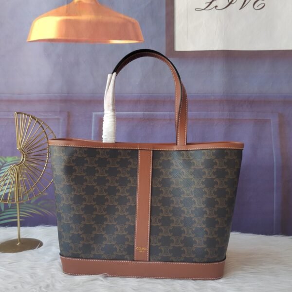 Celine Small Triomphe Monogram Coated Canvas Tote Bag