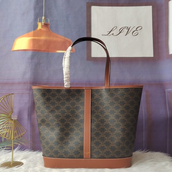 Celine Large Triomphe Monogram Coated Canvas Tote Bag