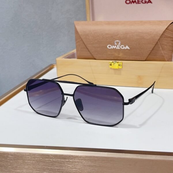 Omega Titanium Aviator Sunglasses with Gradient Lens