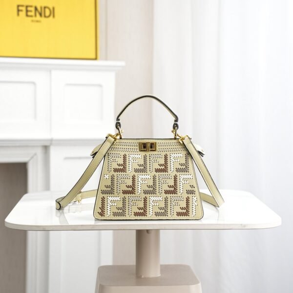 Fendi Peekaboo ISeeU Petite Selleria Leather Top Handle Bag