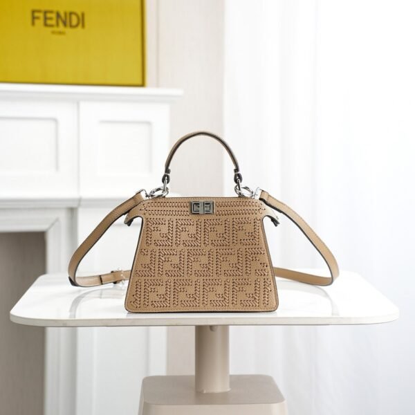 Fendi Peekaboo ISeeU Petite Selleria Leather Top Handle Bag